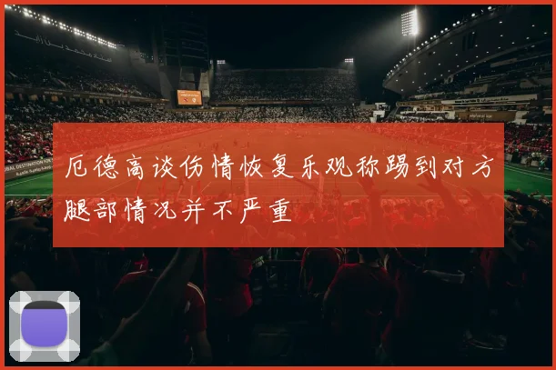厄德高谈伤情恢复乐观称踢到对方腿部情况并不严重